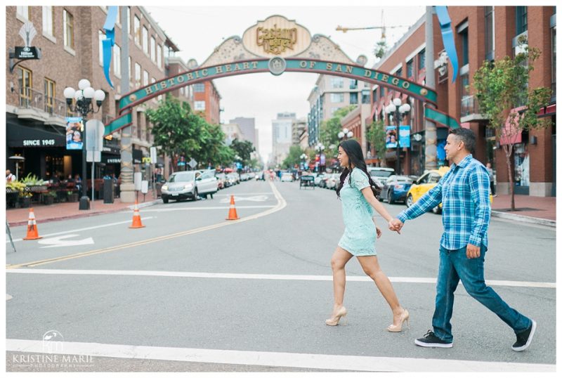 Downtown San Diego Gaslamp Convention Center Engagement Photo | © Kristine Marie Photography www.kristinemariephotography.com (4)