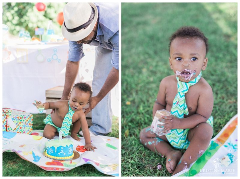 Kate O Sessions Memorial Park San Diego | First Birthday Cake Smash Photos | © Kristine Marie Photography www.kristinemariephotography.com (35)