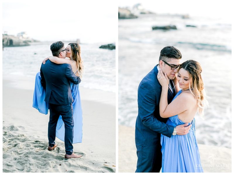 La Jolla Cove beach engagement | San Diego Romantic Wedding Photographer | © Kristine Marie Photography