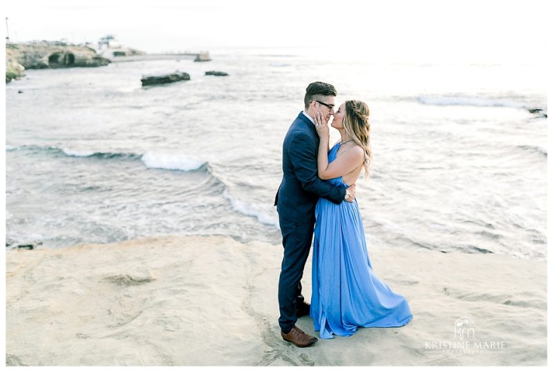 La Jolla Cove beach engagement | San Diego Romantic Wedding Photographer | © Kristine Marie Photography