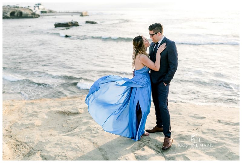 La Jolla Cove beach engagement | San Diego Romantic Wedding Photographer | © Kristine Marie Photography