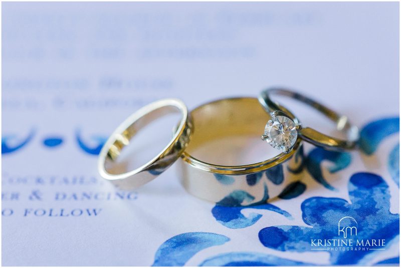 Wedding bands rings on watercolor | Darlington House La Jolla Wedding Photo | © Kristine Marie Photography (3)