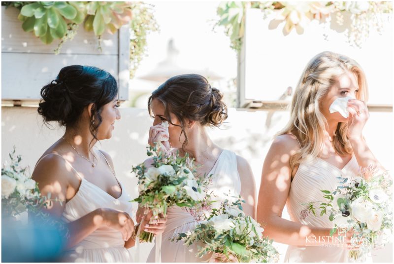 bridesmaids crying during ceremony Darlington House La Jolla Wedding Photo | © Kristine Marie Photography (20)