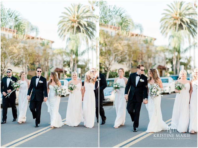 wedding party walking down the street Darlington House La Jolla Wedding Photo | © Kristine Marie Photography (41)