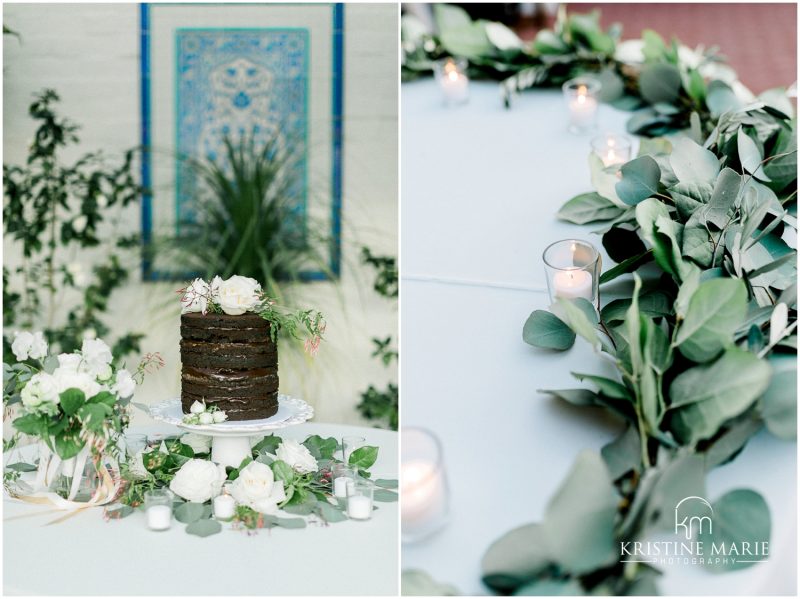 naked chocolate cake Darlington House La Jolla Wedding Photo | © Kristine Marie Photography (50)