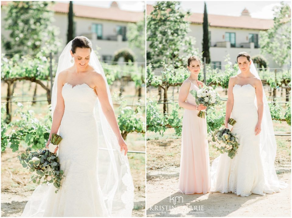 bride and maid of honor Ponte Winery Wedding Photo | Temecula Photographer | © Kristine Marie Photography (52)