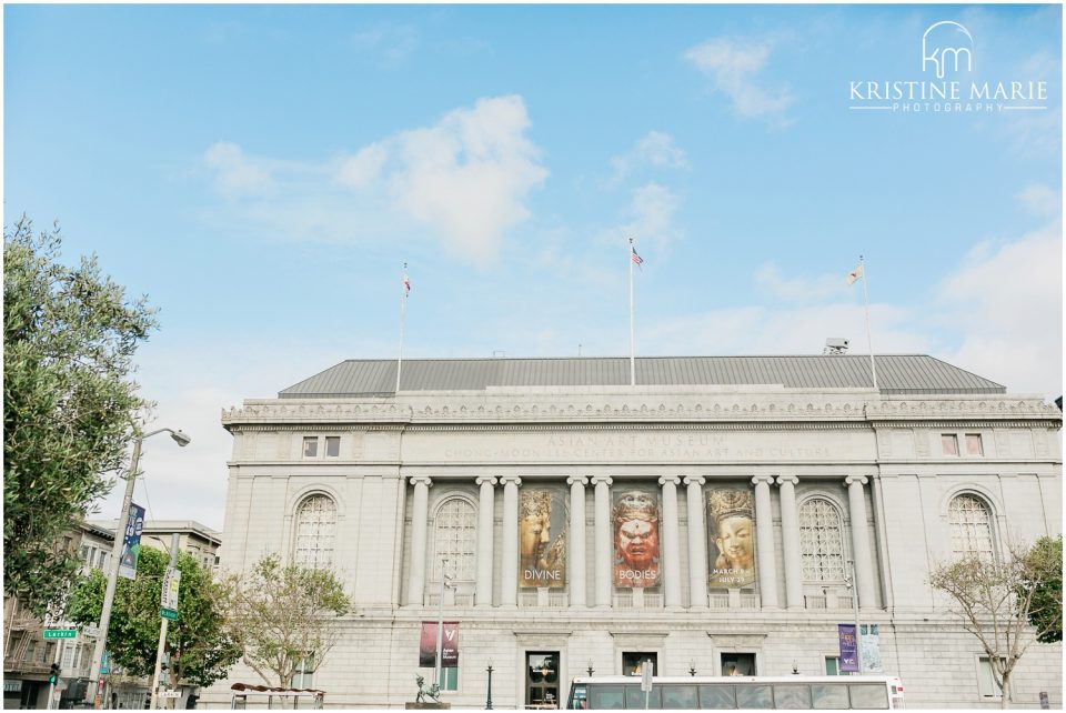 Outside photo of building | Asian Art Museum San Francisco Wedding Photographer | © Kristine Marie Photography 