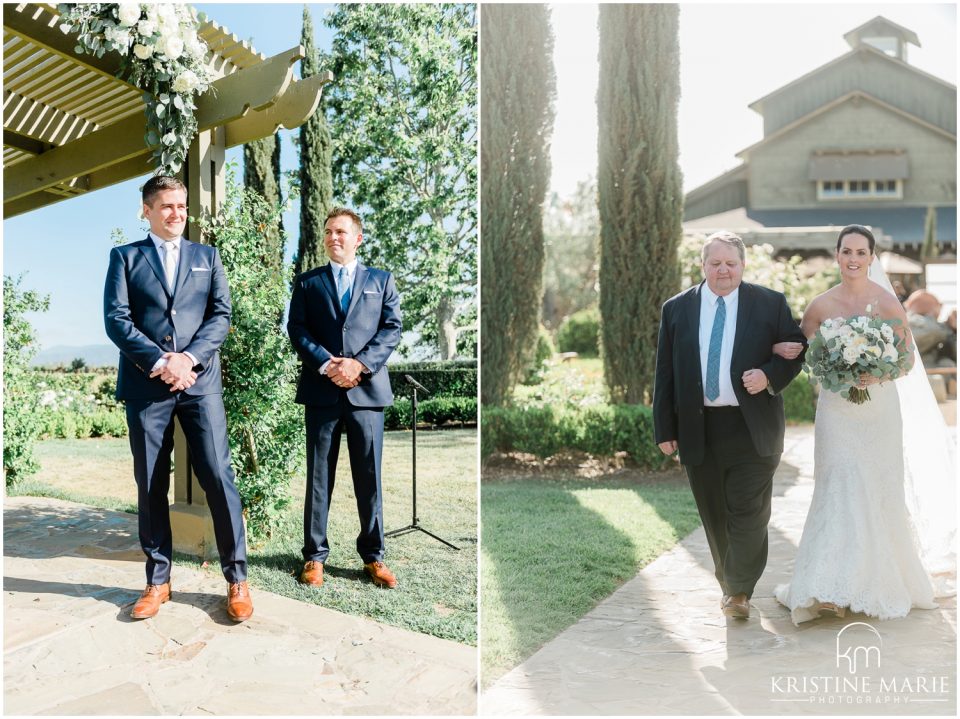 groom sees bride ceremony Ponte Winery Wedding Photo | Temecula Photographer | © Kristine Marie Photography (35)