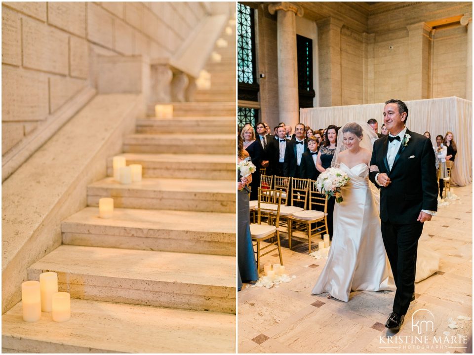 Father and Bride Walk down aisle photo | Asian Art Museum San Francisco Wedding Photographer | © Kristine Marie Photography 