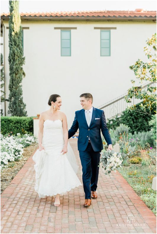 bride groom walking together Ponte Winery Wedding Photo | Temecula Photographer | © Kristine Marie Photography (21)