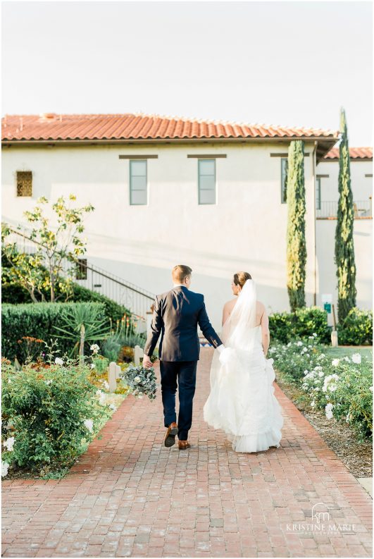 bride groom walking into the sunset Ponte Winery Wedding Photo | Temecula Photographer | © Kristine Marie Photography (20)