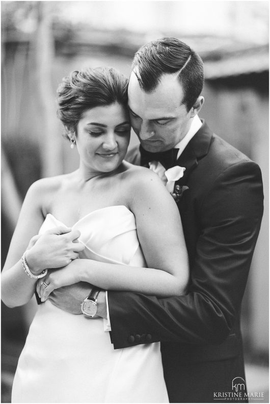 black and white Romantic bride groom photo | Asian Art Museum San Francisco Wedding Photographer | © Kristine Marie Photography 