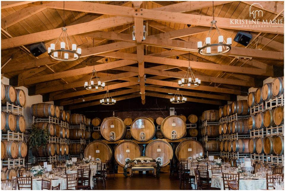 barrel room reception Ponte Winery Wedding Photo | Temecula Photographer | © Kristine Marie Photography (15)