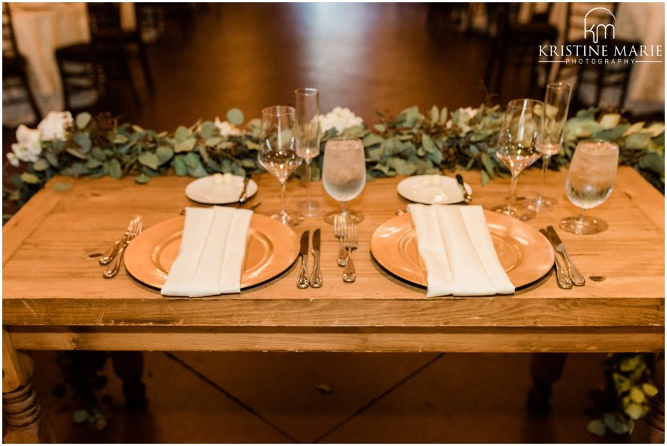 sweetheart table Ponte Winery Wedding Photo | Temecula Photographer | © Kristine Marie Photography (14)