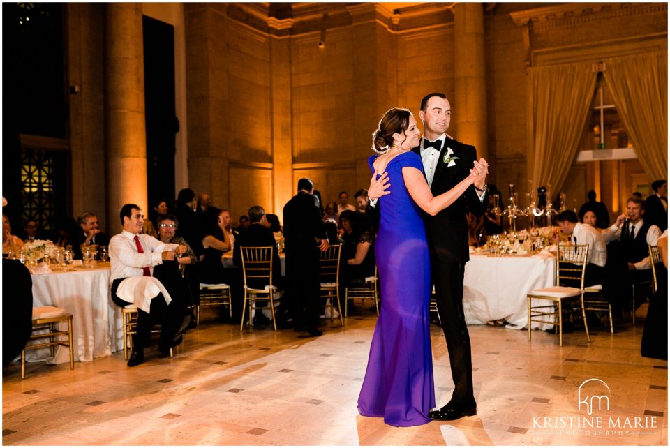 mother son dance photo reception details photo | Asian Art Museum San Francisco Wedding Photographer | © Kristine Marie Photography 