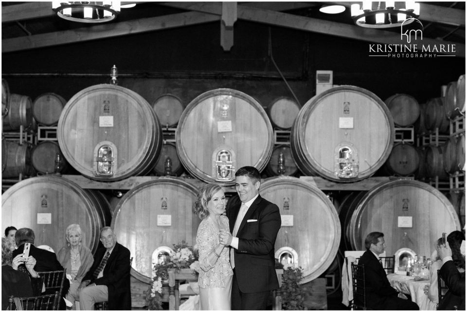 mother daughter dance barrel room Ponte Winery Wedding Photo | Temecula Photographer | © Kristine Marie Photography (2)