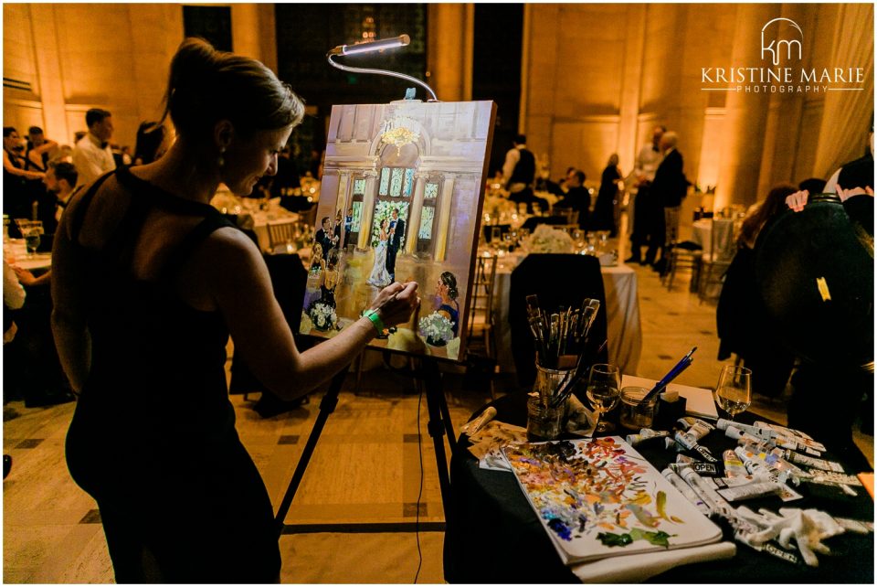 live paint artist photo | Asian Art Museum San Francisco Wedding Photographer | © Kristine Marie Photography 