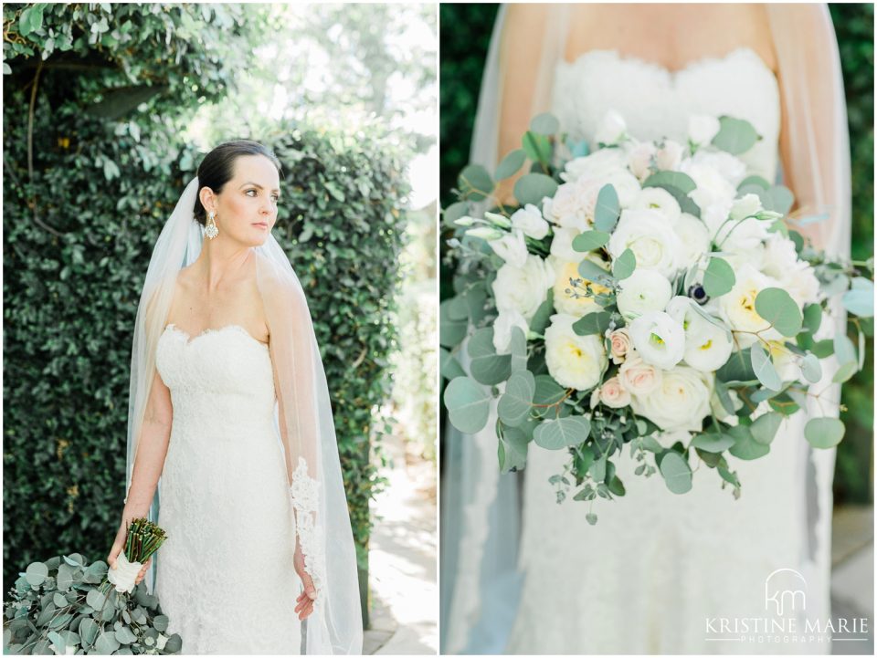 Bride long veil and bouquet Ponte Winery Wedding Photo | Temecula Photographer | © Kristine Marie Photography (54)