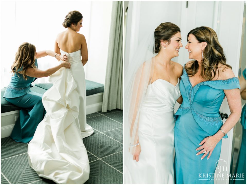 Bride with Mom | Couture Dress | Four Seasons Hotel San Francisco Wedding Photo | © Kristine Marie Photography