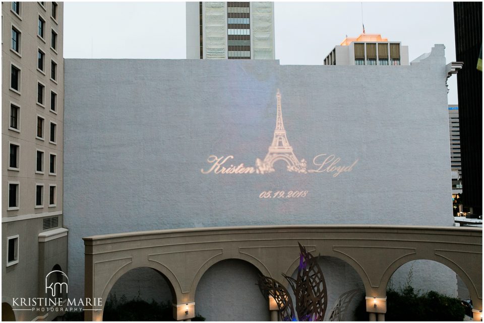 Westin Gaslamp Quarter Hotel San Diego Wedding Photo | Paris theme hollogram | © Kristine Marie Photography (66)