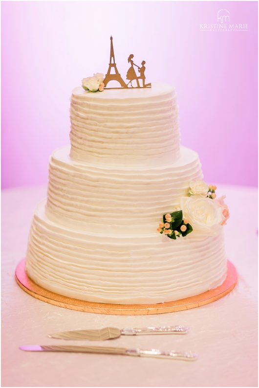 Westin Gaslamp Quarter Hotel San Diego Wedding Photo | Paris theme cake topper | © Kristine Marie Photography (67)