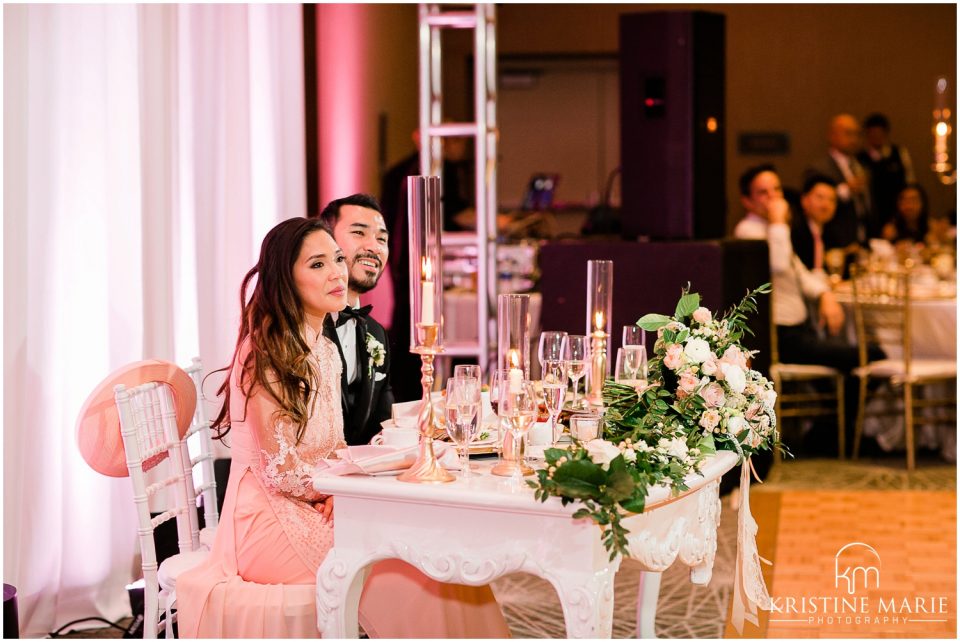 Westin Gaslamp Quarter Hotel San Diego Wedding Photo | Vietnamese ao dai sweetheart table | © Kristine Marie Photography (70)