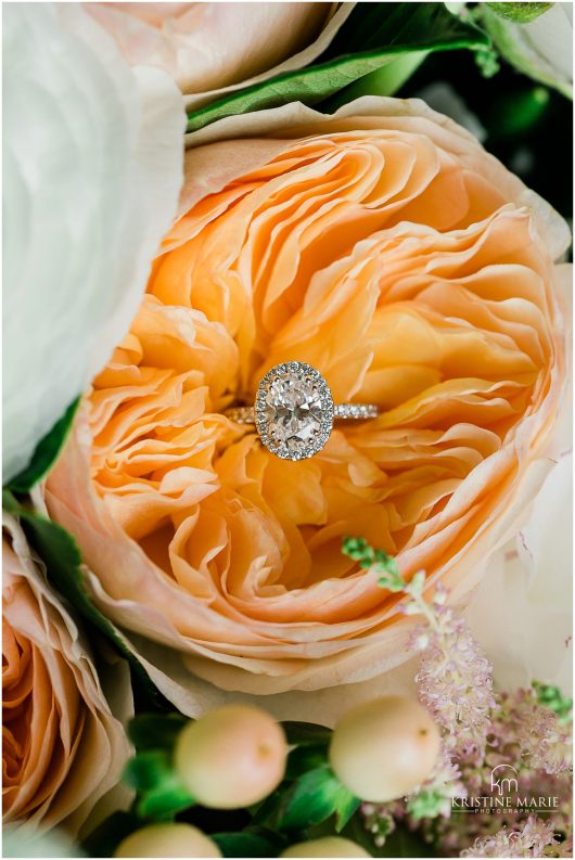 ring shot flower | Westin Gaslamp Quarter Hotel San Diego Wedding Photo | © Kristine Marie Photography