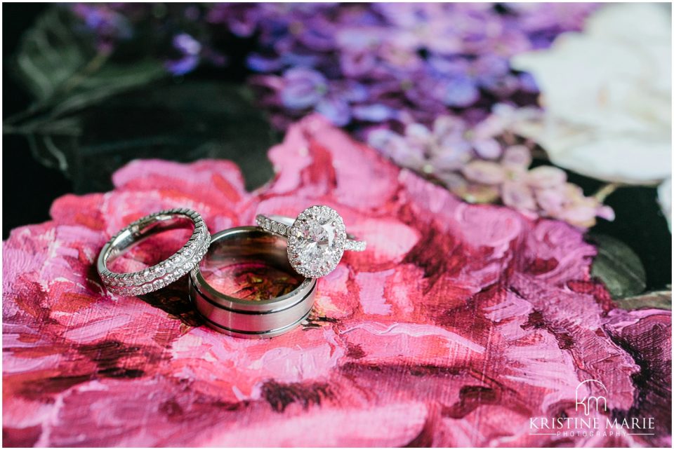 Westin Gaslamp Quarter Hotel San Diego Wedding Photo | ring shot floral painting | © Kristine Marie Photography (11)