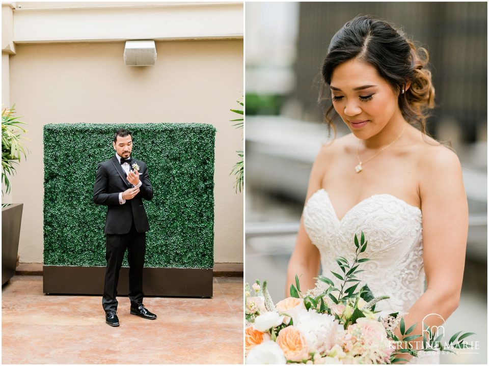 Westin Gaslamp Quarter Hotel San Diego Wedding Photo | groom bride portrait | © Kristine Marie Photography (15)