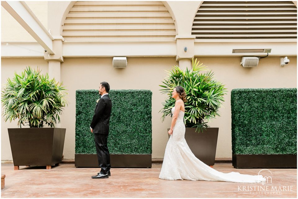 Westin Gaslamp Quarter Hotel San Diego Wedding Photo | first look | © Kristine Marie Photography (17)