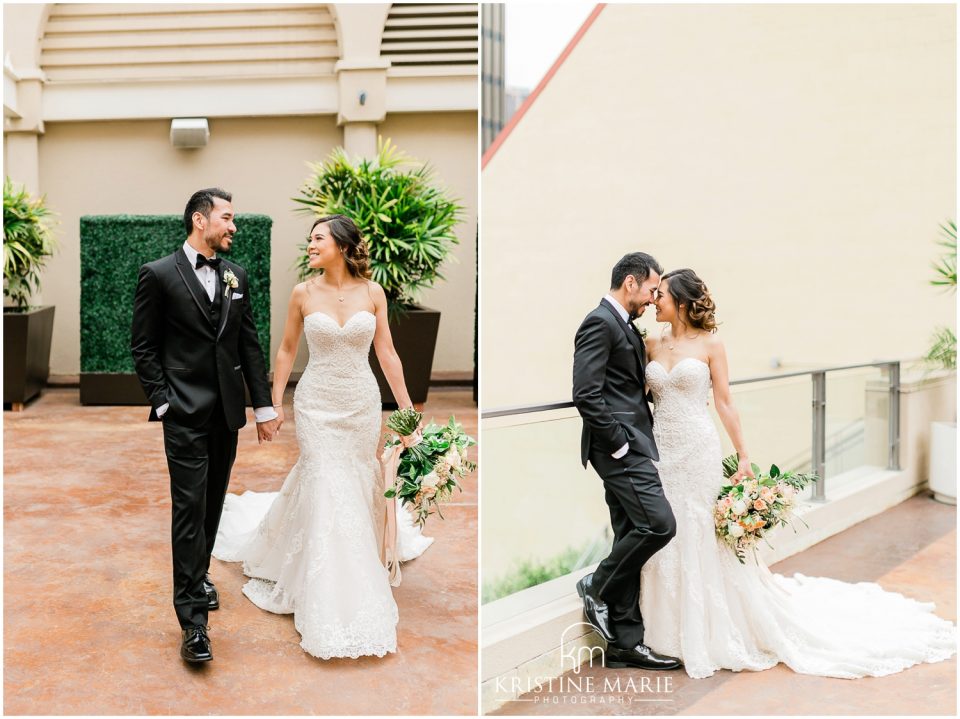 Westin Gaslamp Quarter Hotel San Diego Wedding Photo | bride groom romantic | © Kristine Marie Photography (19)