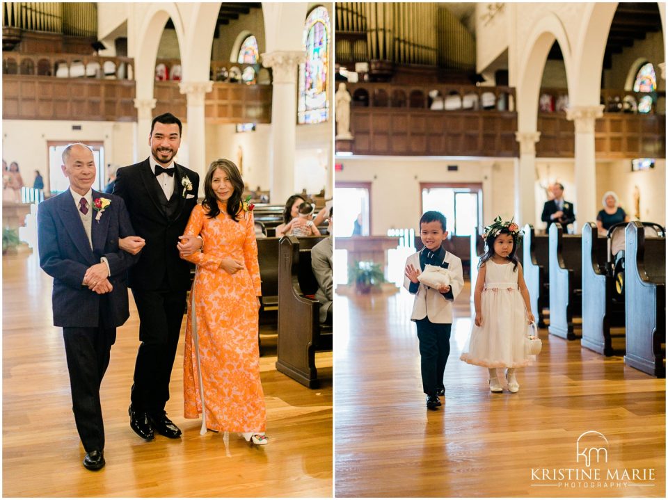 Groom and parents ring bearer flowergirl | San Diego Wedding Photo | St. Joseph Cathedral | © Kristine Marie Photography (24)