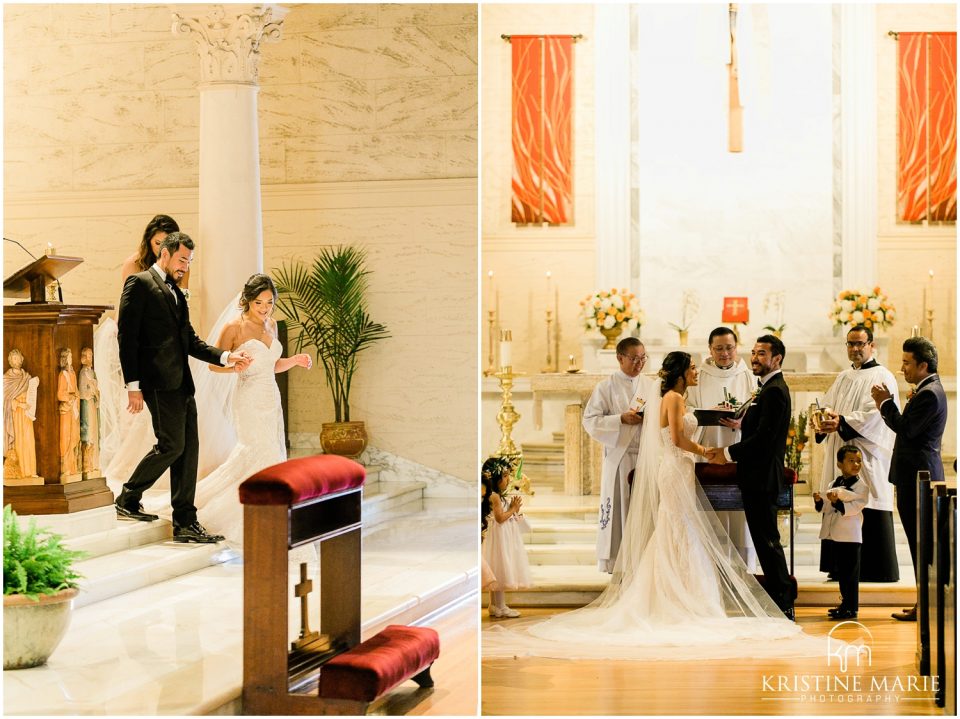 bride groom altar | San Diego Wedding Photo | St. Joseph Cathedral | © Kristine Marie Photography (29)