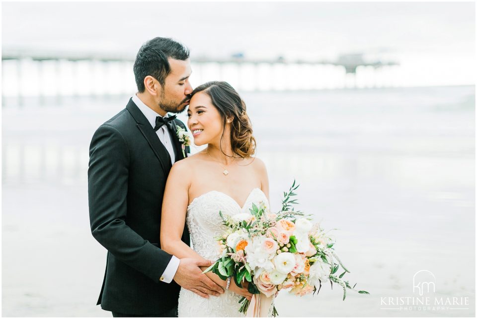 Scripps Pier Beach San Diego Wedding Photo | romantic bride groom | © Kristine Marie Photography (43)