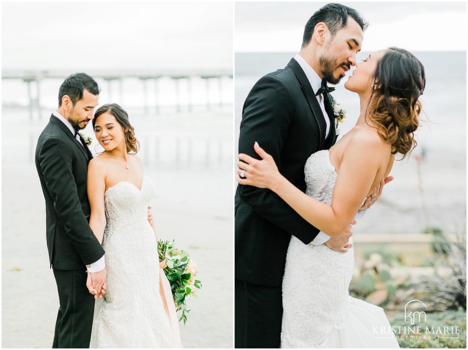 Scripps Pier Beach San Diego Wedding Photo | romantic bride groom | © Kristine Marie Photography (44)