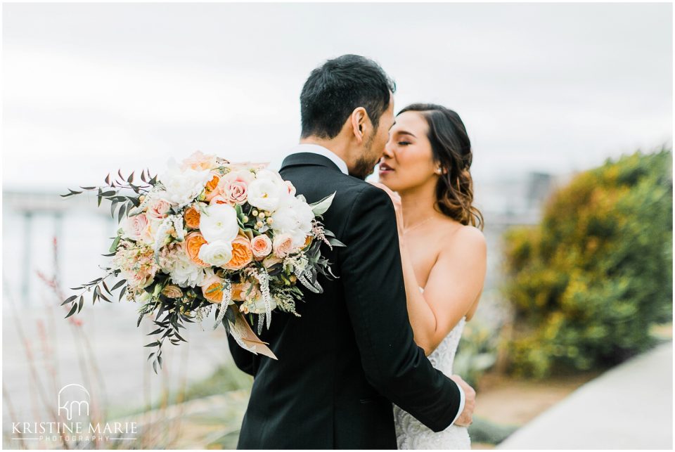 Scripps Pier Beach San Diego Wedding Photo | bride groom romantic | © Kristine Marie Photography (46)