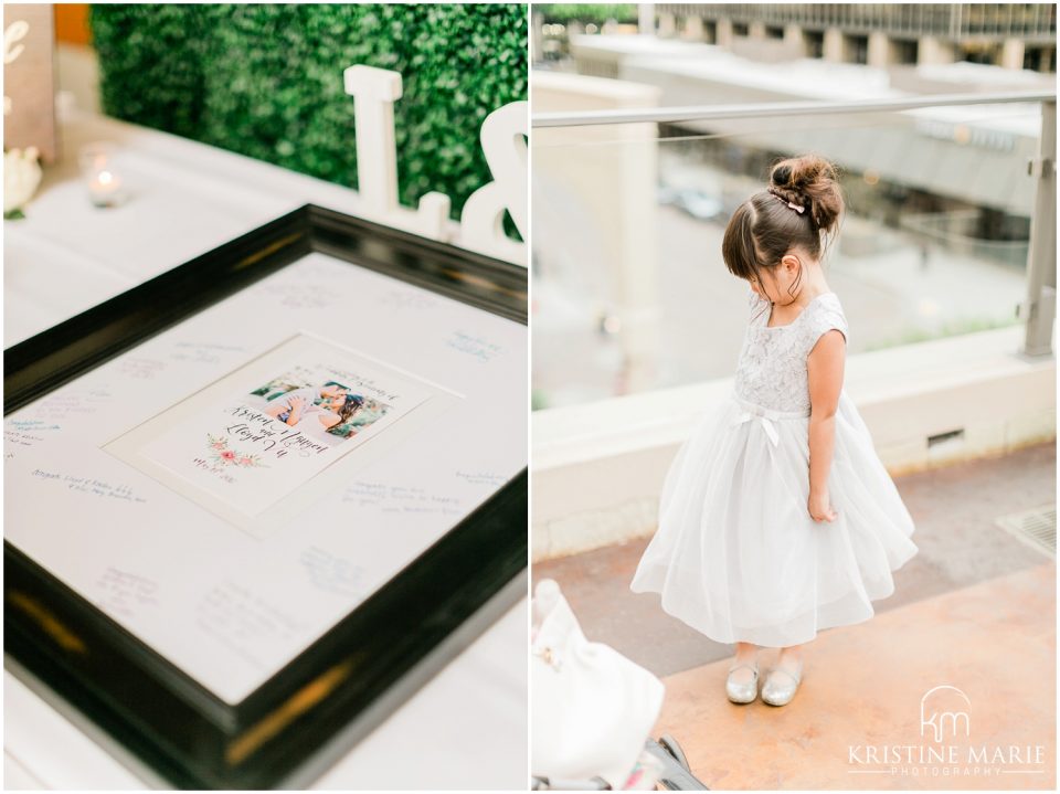 Westin Gaslamp Quarter Hotel San Diego Wedding Photo | guest sign in flower girl | © Kristine Marie Photography (50)