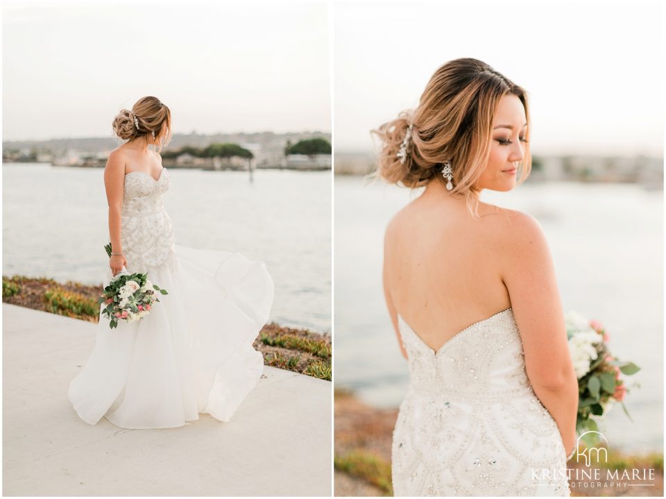 bride romantic up do | Tom Ham's Lighthouse San Diego Wedding Photo | © Kristine Marie Photography (4)