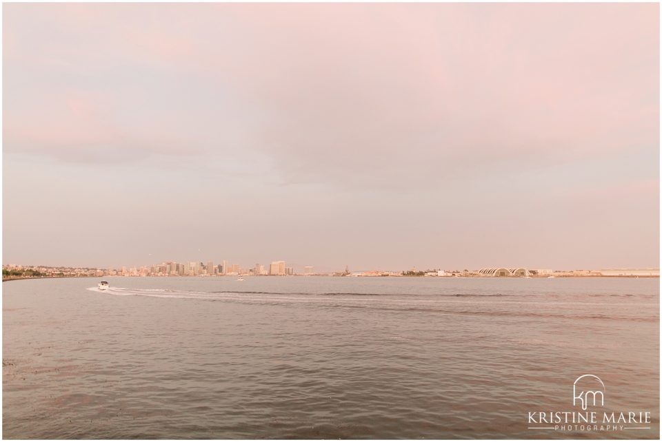 harbor island sunset view pink sky | Tom Ham's Lighthouse San Diego Wedding Photo | © Kristine Marie Photography (3)