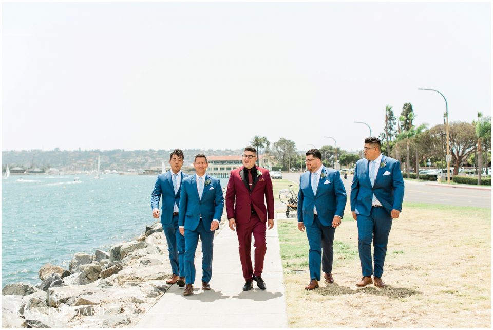 Hilton Harbor Island groom and groomsmen | Tom Ham's Lighthouse San Diego Wedding Photo | © Kristine Marie Photography (54)