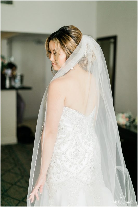 Hilton Harbor Island bride with long veil | Tom Ham's Lighthouse San Diego Wedding Photo | © Kristine Marie Photography (51)