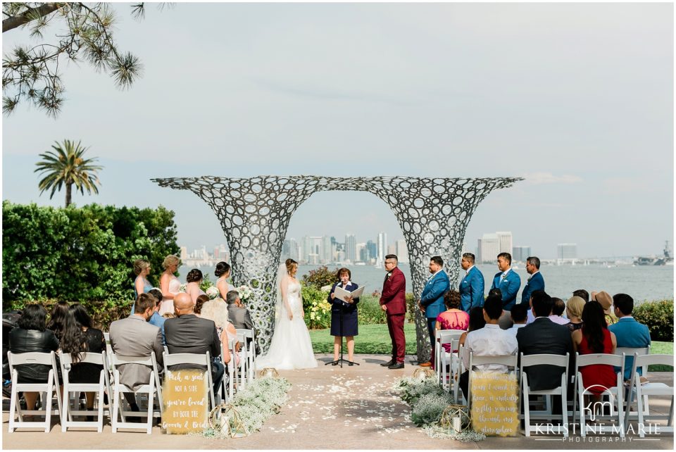 ceremony skyline | Tom Ham's Lighthouse San Diego Wedding Photo | © Kristine Marie Photography (36)