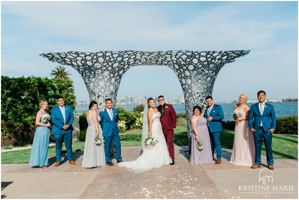 wedding party skyline | Tom Ham's Lighthouse San Diego Wedding Photo | © Kristine Marie Photography (31)