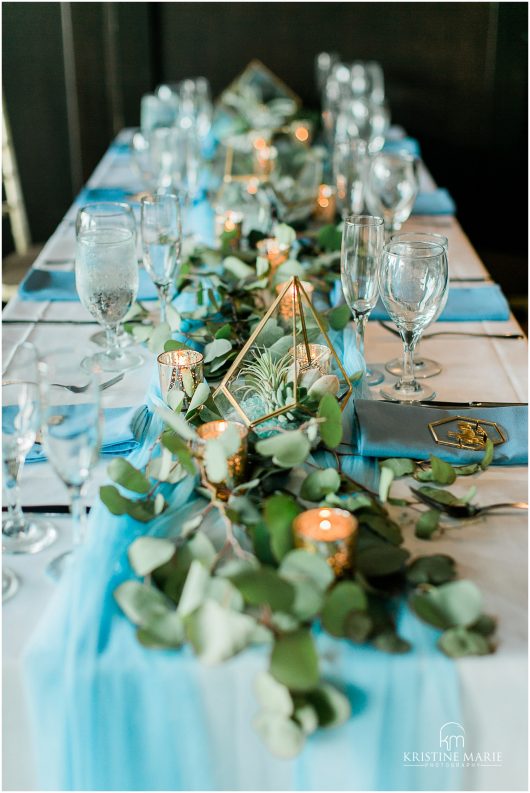 reception details geometric succulent terrarium decor | Tom Ham's Lighthouse San Diego Wedding Photo | © Kristine Marie Photography (27)