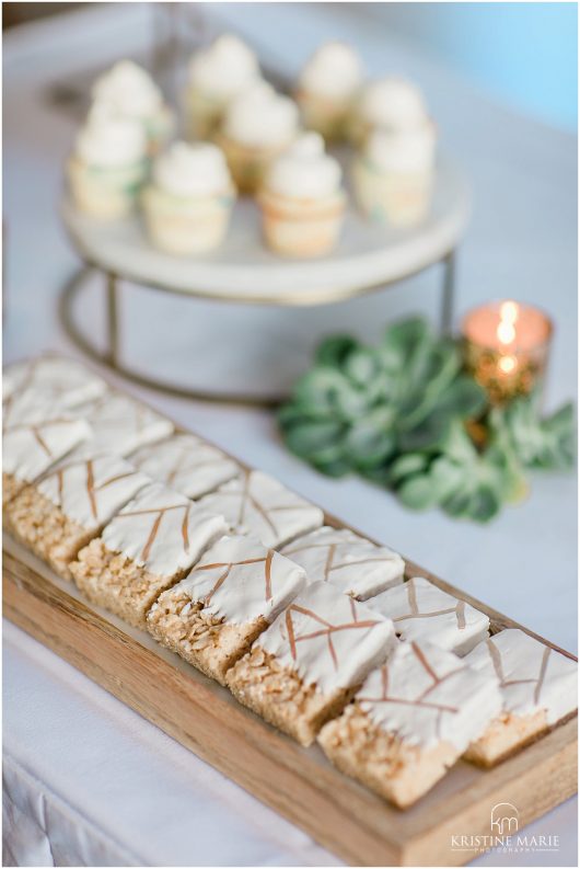 rice krispy treats geometric treats | Tom Ham's Lighthouse San Diego Wedding Photo | © Kristine Marie Photography (21)