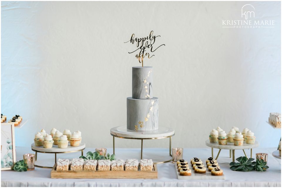 modern dessert table marble gold | Tom Ham's Lighthouse San Diego Wedding Photo | © Kristine Marie Photography (19)