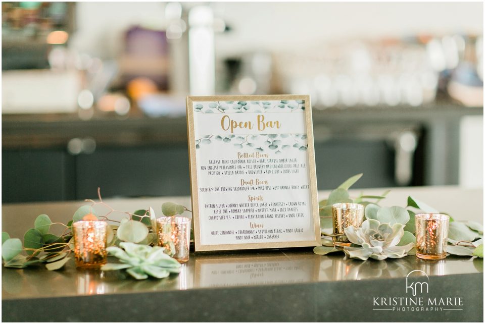 open bar watercolor | Tom Ham's Lighthouse San Diego Wedding Photo | © Kristine Marie Photography (17)