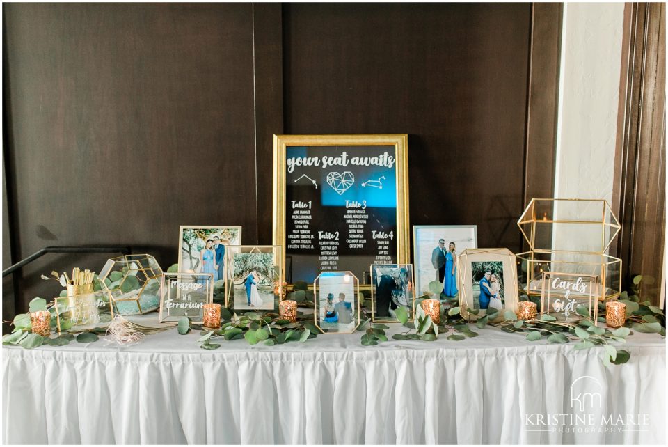 reception details modern geometric | Tom Ham's Lighthouse San Diego Wedding Photo | © Kristine Marie Photography (15)