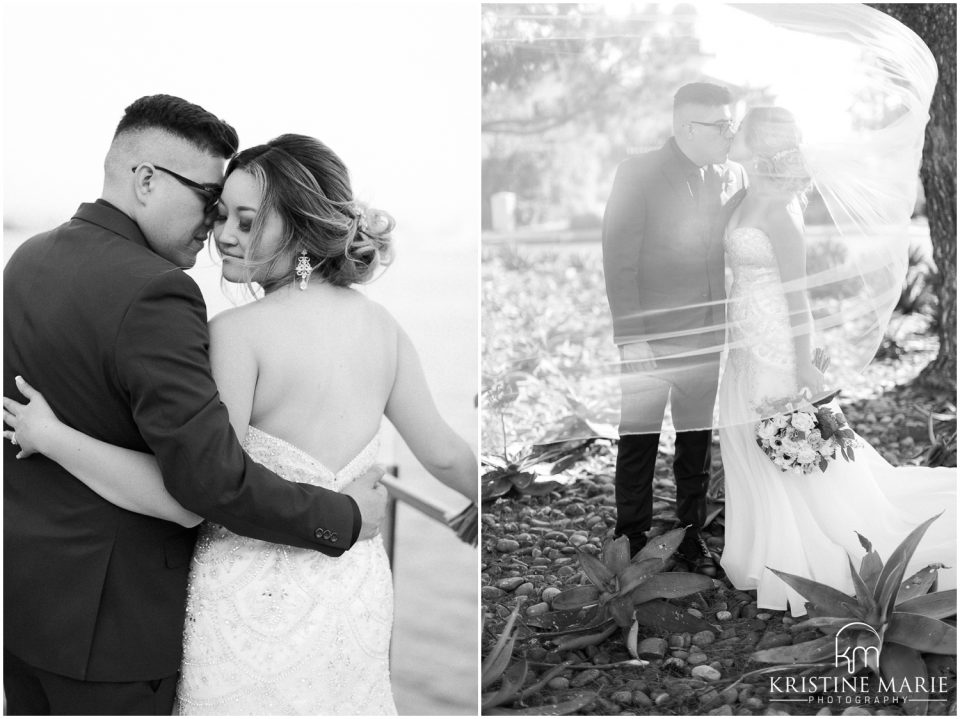 romantic black white photos bride groom | Tom Ham's Lighthouse San Diego Wedding Photo | © Kristine Marie Photography (10)