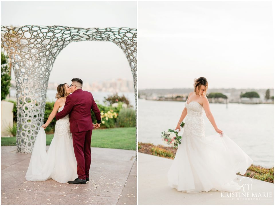 romantic bride groom portraits | Tom Ham's Lighthouse San Diego Wedding Photo | © Kristine Marie Photography (7)